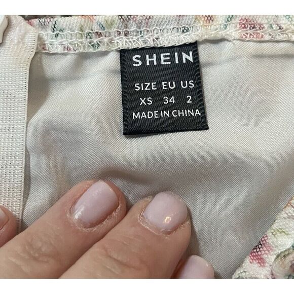 Shein Women Puff Sleeve Dress Square Neck Mini Coquette Sheer Balletcore Sz2 XS - Picture 3 of 10